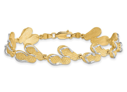 14k Yellow & Rhodium Bracelets Style FB1845 - Classique Jewelry Inc.