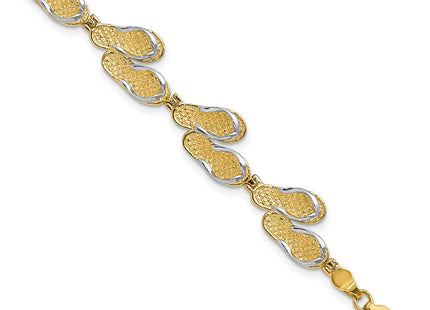 14k Yellow & Rhodium Bracelets Style FB1845 - Classique Jewelry Inc.