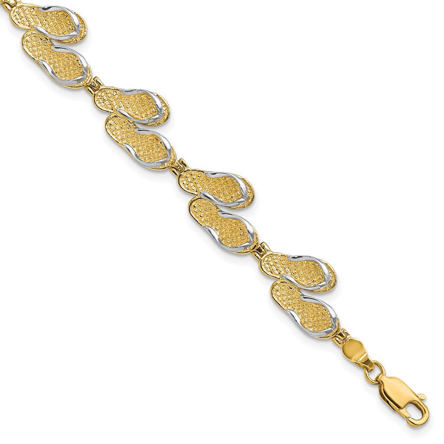 14k Yellow & Rhodium Bracelets Style FB1845 - Classique Jewelry Inc.
