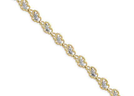14k Yellow & Rhodium Bracelets Style FB1846 - Classique Jewelry Inc.