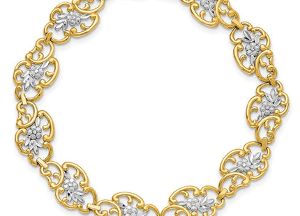 14k Yellow & Rhodium Bracelets Style FB1846 - Classique Jewelry Inc.