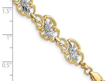14k Yellow & Rhodium Bracelets Style FB1846 - Classique Jewelry Inc.