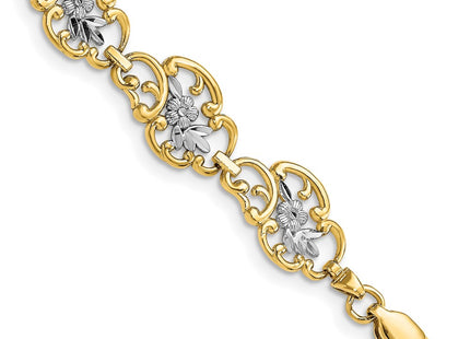 14k Yellow & Rhodium Bracelets Style FB1846 - Classique Jewelry Inc.