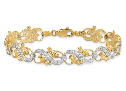 14k Yellow & Rhodium Bracelets Style FB1847 - Classique Jewelry Inc.