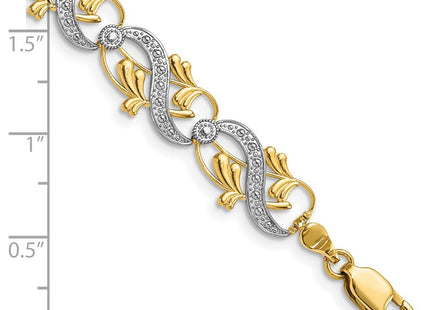 14k Yellow & Rhodium Bracelets Style FB1847 - Classique Jewelry Inc.