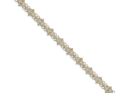 14k Yellow & Rhodium Bracelets Style FB1849 - Classique Jewelry Inc.