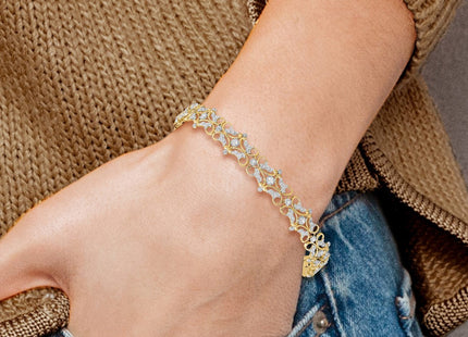 14k Yellow & Rhodium Bracelets Style FB1849 - Classique Jewelry Inc.