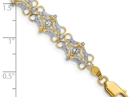14k Yellow & Rhodium Bracelets Style FB1849 - Classique Jewelry Inc.