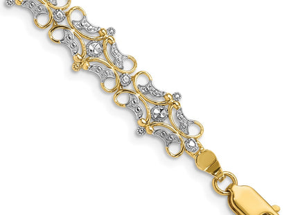 14k Yellow & Rhodium Bracelets Style FB1849 - Classique Jewelry Inc.