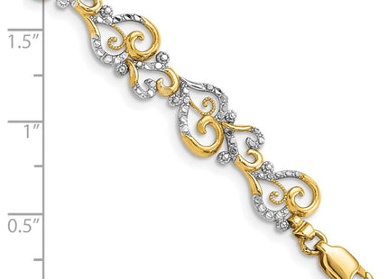14k Yellow & Rhodium Bracelets Style FB1852 - Classique Jewelry Inc.