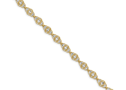 14k Yellow & Rhodium Bracelets Style FB1855 - Classique Jewelry Inc.