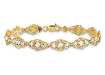 14k Yellow & Rhodium Bracelets Style FB1855 - Classique Jewelry Inc.