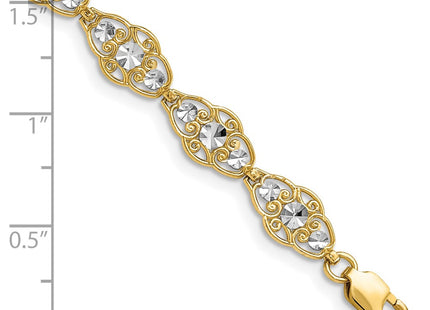 14k Yellow & Rhodium Bracelets Style FB1855 - Classique Jewelry Inc.