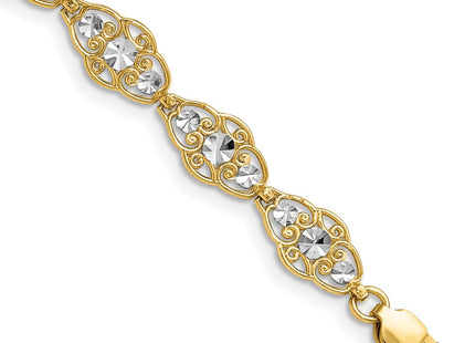 14k Yellow & Rhodium Bracelets Style FB1855 - Classique Jewelry Inc.