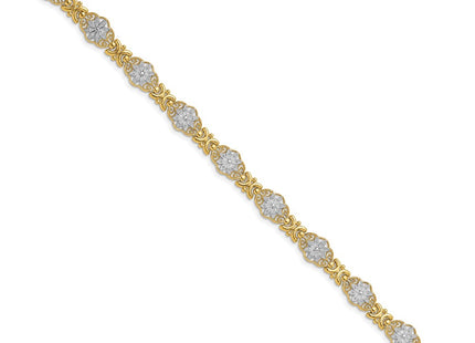 14k Yellow & Rhodium Bracelets Style FB1858 - Classique Jewelry Inc.