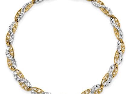 14k Yellow & Rhodium Bracelets Style FB1860 - Classique Jewelry Inc.