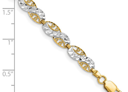 14k Yellow & Rhodium Bracelets Style FB1860 - Classique Jewelry Inc.