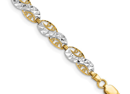 14k Yellow & Rhodium Bracelets Style FB1860 - Classique Jewelry Inc.