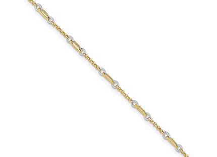 14k Two-tone Chain Bracelets Style FB1884 - Classique Jewelry Inc.