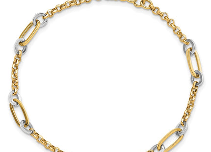 14k Two-tone Chain Bracelets Style FB1884 - Classique Jewelry Inc.