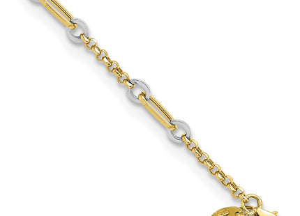 14k Two-tone Chain Bracelets Style FB1884 - Classique Jewelry Inc.