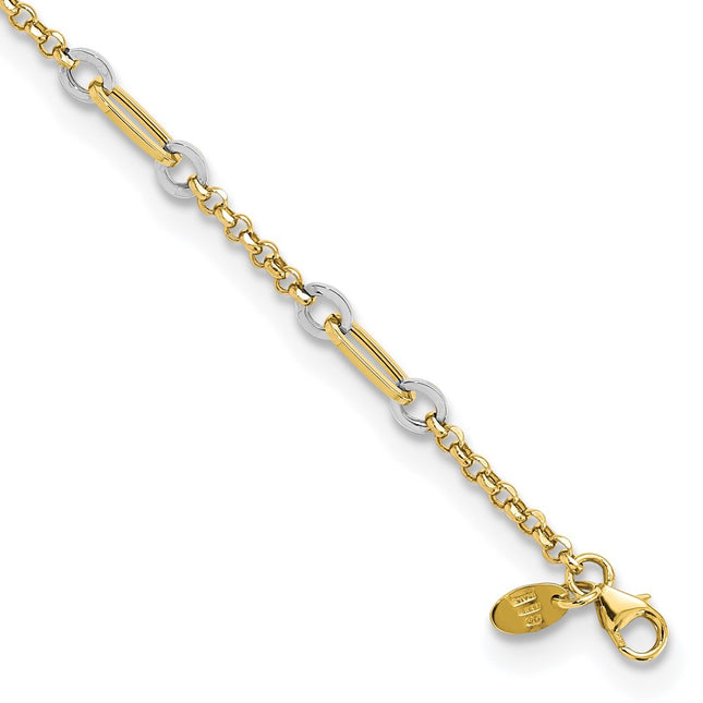 14k Two-tone Chain Bracelets Style FB1884 - Classique Jewelry Inc.