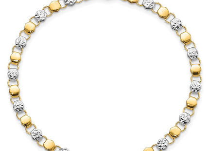 14k Yellow & Rhodium Bracelets Style FB1906 - Classique Jewelry Inc.