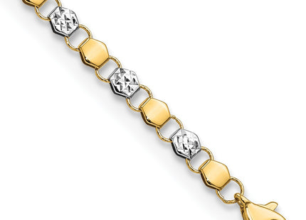 14k Yellow & Rhodium Bracelets Style FB1906 - Classique Jewelry Inc.