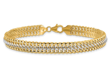 14k Yellow & Rhodium Bracelets Style FB1968 - Classique Jewelry Inc.