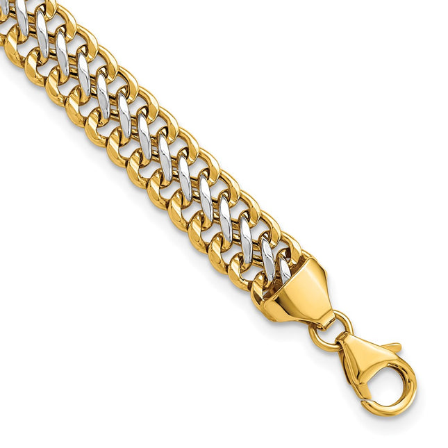 14k Yellow & Rhodium Bracelets Style FB1968 - Classique Jewelry Inc.