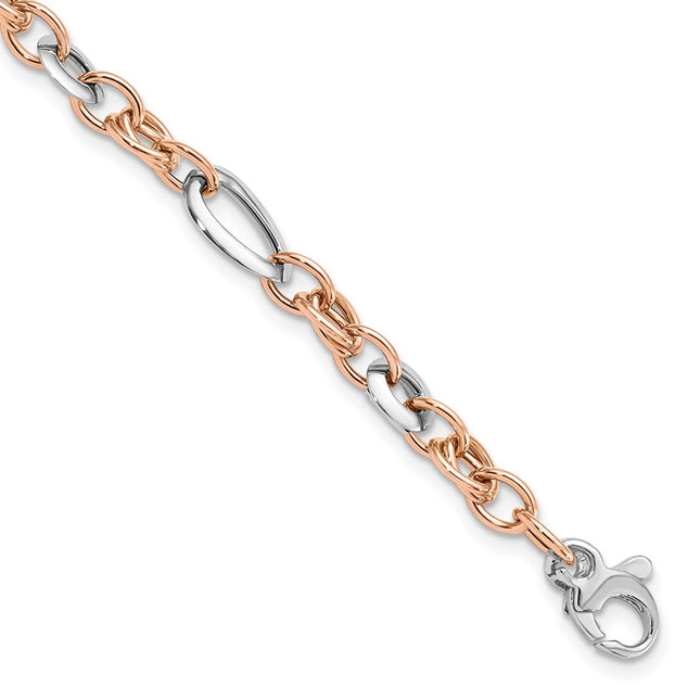 14K White/Rose Gold Bracelets Style FB1970 - Classique Jewelry Inc.