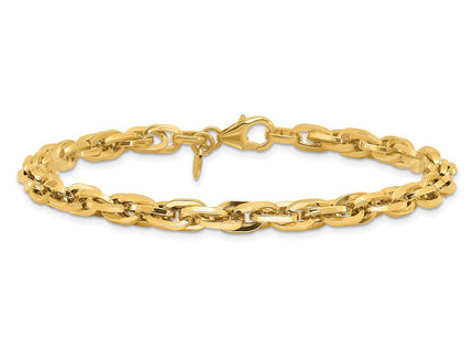 14K Polished Fancy Rope Link 7. Bracelet (Style FB2002-7.5)