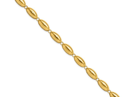 14k Polished Fancy Oval Link 7. Bracelet (Style FB2020-7.5)