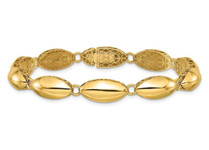 14k Polished Fancy Oval Link 7. Bracelet (Style FB2020-7.5)