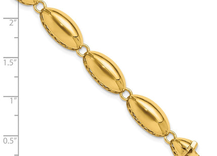 14k Polished Fancy Oval Link 7. Bracelet (Style FB2020-7.5)