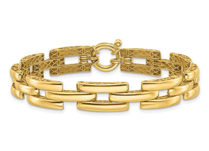 14K Polished Fancy Square Link 7. Bracelet (Style FB2021-7.5)
