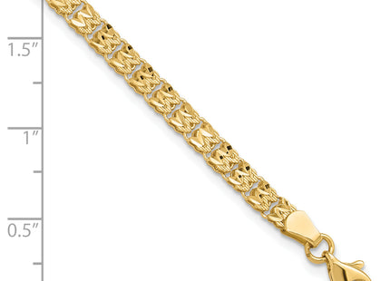 14K Polished and Diamond-cut Fancy Link 7. Bracelet, 7.75 x 3.9mm
