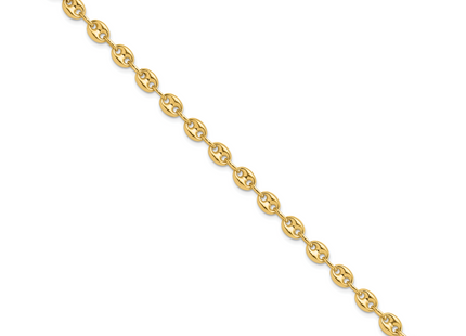 14K Polished Puffed Anchor/Mariner Link 7. Bracelet, 7.75 x 6.3mm