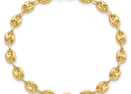 14K Polished Puffed Anchor/Mariner Link 7. Bracelet, 7.75 x 6.3mm