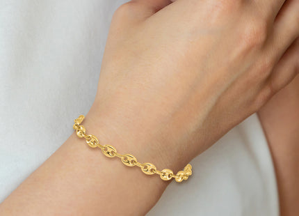14K Polished Puffed Anchor/Mariner Link 7. Bracelet, 7.75 x 6.3mm
