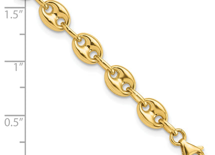 14K Polished Puffed Anchor/Mariner Link 7. Bracelet, 7.75 x 6.3mm