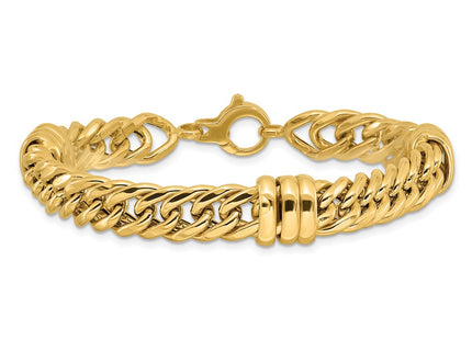 14K gold curb link bracelet, another view