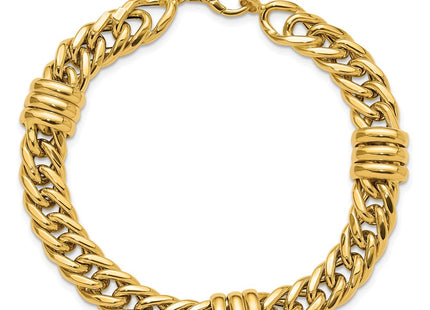 14K gold curb link bracelet, further view
