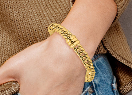 14k Polished Fancy Curb Link 7. Bracelet, 7.5 x 10.2mm