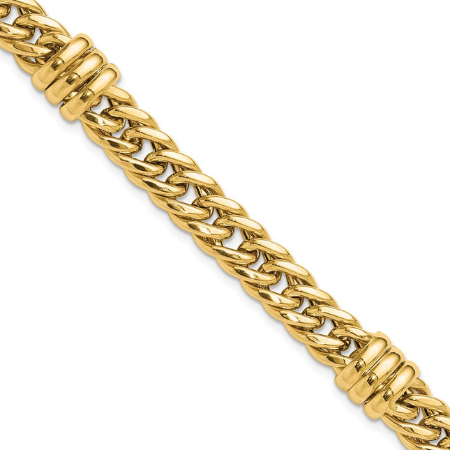 14k Polished Fancy Curb Link 7. Bracelet, 7.5 x 10.2mm