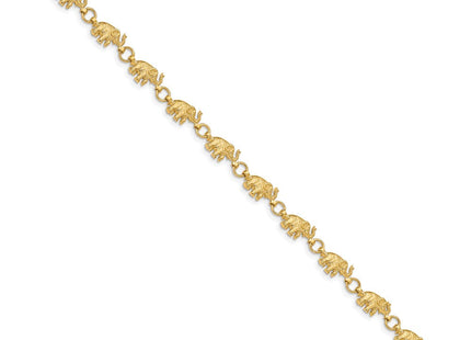 14k Polished and Textured Elephant Bracelet (Style FB397-7)
