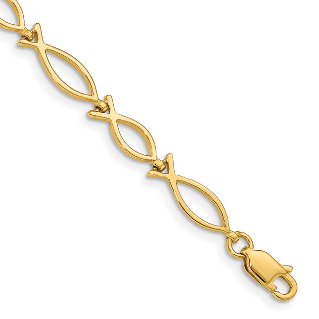 14k Yellow Gold Bracelets Style FB448 - Classique Jewelry Inc.