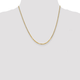 14K Flat Beveled Curb with Lobster Clasp Chain (Style FBU060-20)