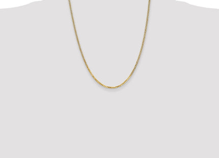14K Flat Beveled Curb with Lobster Clasp Chain (Style FBU060-22)