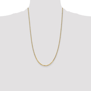 14K Flat Beveled Curb with Lobster Clasp Chain (Style FBU060-26)